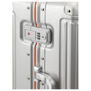 Travelite Next 75 Jahre Jubiläums - Edition - 4 - Rollen - Kabinentrolley S 55 cm (silber - orange) - Markenkoffer