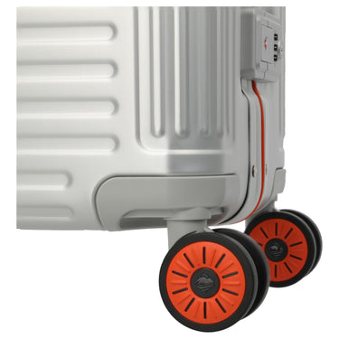 Travelite Next 75 Jahre Jubiläums - Edition - 4 - Rollen - Kabinentrolley S 55 cm (silber - orange) - Markenkoffer
