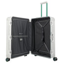 Travelite Next 75 Jahre Jubiläums - Edition - 4 - Rollen - Trolley L 77 cm (silber - grün) - Markenkoffer