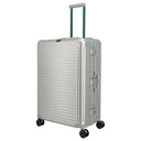 Travelite Next 75 Jahre Jubiläums - Edition - 4 - Rollen - Trolley L 77 cm (silber - grün) - Markenkoffer