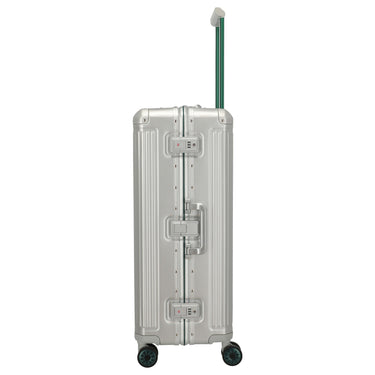 Travelite Next 75 Jahre Jubiläums - Edition - 4 - Rollen - Trolley L 77 cm (silber - grün) - Markenkoffer