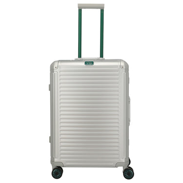 Travelite Next 75 Jahre Jubiläums - Edition - 4 - Rollen - Trolley M 67 cm (silber - grün) - Markenkoffer