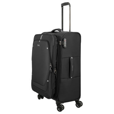 Travelite Umbria - 4 - Rollen - Trolley M 67 cm erw. (schwarz) - Markenkoffer