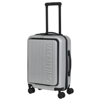 Valentino Bags Explorer Carry On - 4 - Rollen - Kabinentrolley mit Getränkehalter 53 cm USB (silver) - Markenkoffer