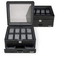 Windrose Tempora - Uhrenkoffer (für 8 Uhren) 26.5 cm (schwarz) - Markenkoffer